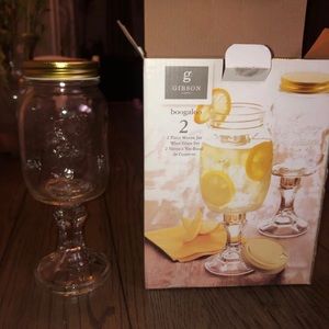 2 Piece Mason Jar Wine Glasses